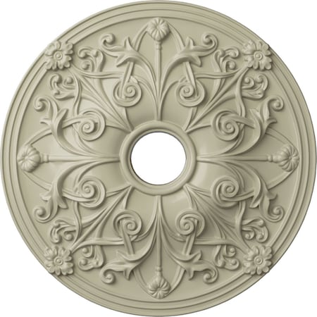 Ekena Millwork Jamie Ceiling Medallion (Fits Canopies up to 3 7/8"), 23 5/8"OD x 3 7/8"ID x 2 1/8"P, Clear Yellow CM23JACYF